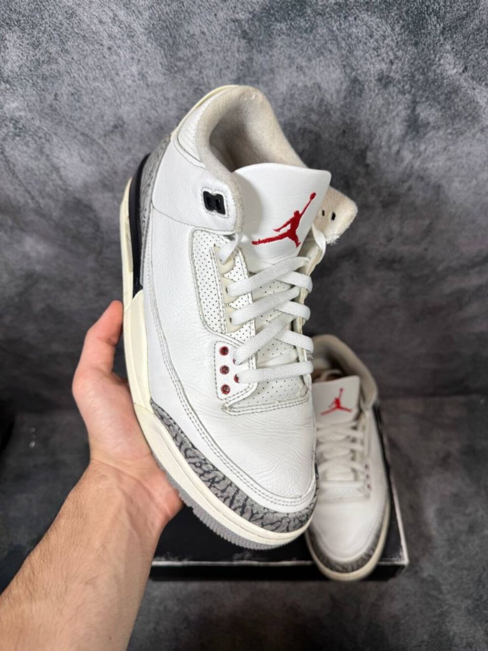 Size 10 | Jordan 3 White Cement Box | Pre-Owned
